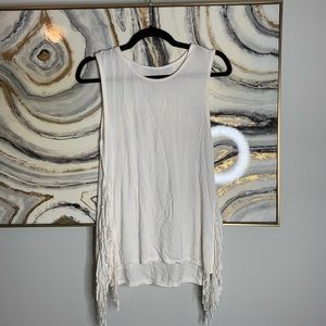 Side slit- fringe- super soft- tank top
